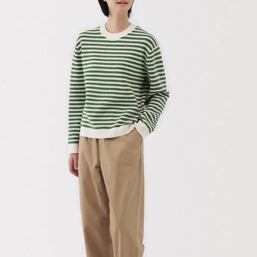 Muji Waffle Knit Crewneck Sweater